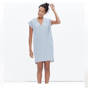 NWT Madewell Vacances v-neck shift dress stripes XS